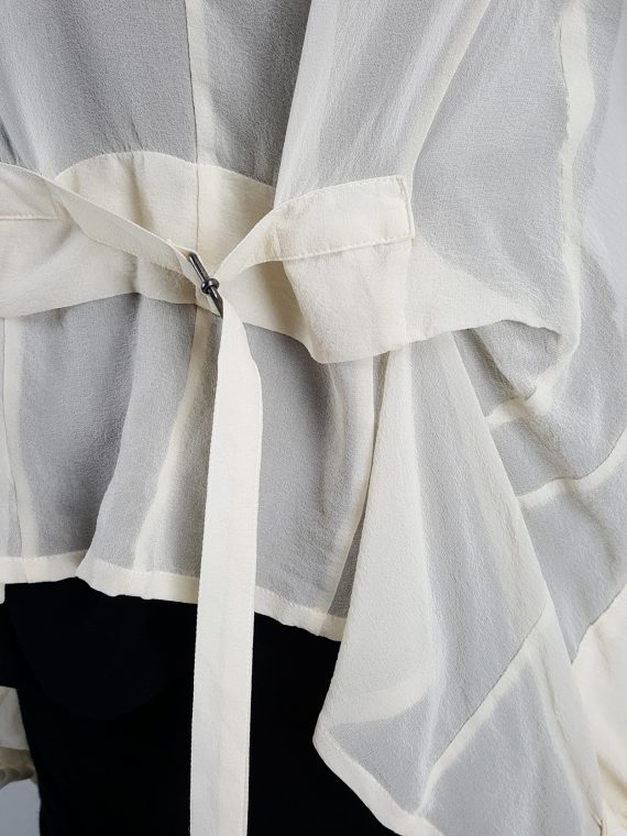 vaniitas Ann Demeulemeester cream draped waistcoat with oversized pockets spring 2003 102908