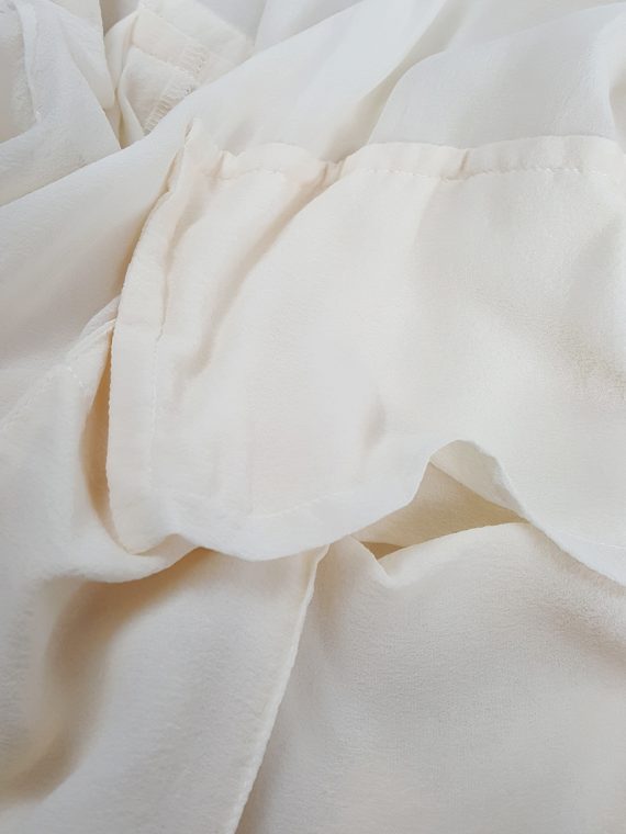vaniitas Ann Demeulemeester cream draped waistcoat with oversized pockets spring 2003 103047(0)