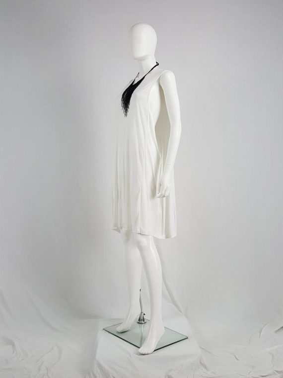 vaniitas Ann Demeulemeester white dress with faux cape spring 2013 103410