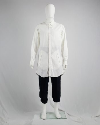 Ann Demeulemeester white oversized shirt with oversized pockets — spring 2011
