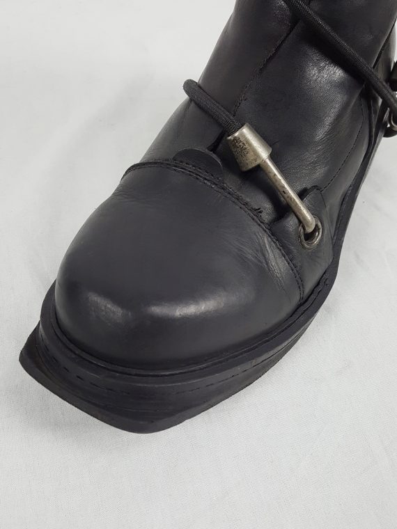 vaniitas Dirk Bikkembergs black mountaineering boots with metal heel archive 1997 124955