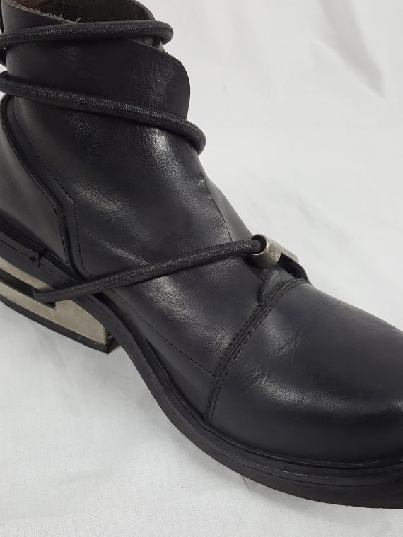 vaniitas Dirk Bikkembergs black mountaineering boots with metal heel archive 1997 125034