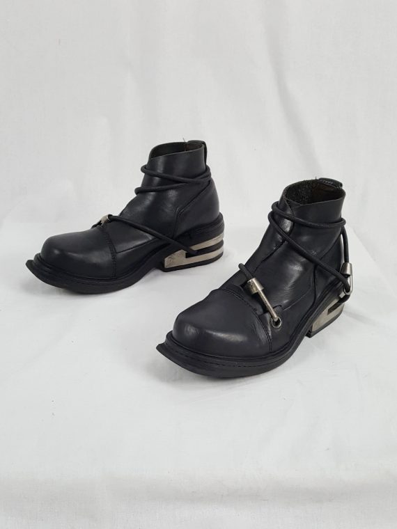 vaniitas Dirk Bikkembergs black mountaineering boots with metal heel archive 1997 125736