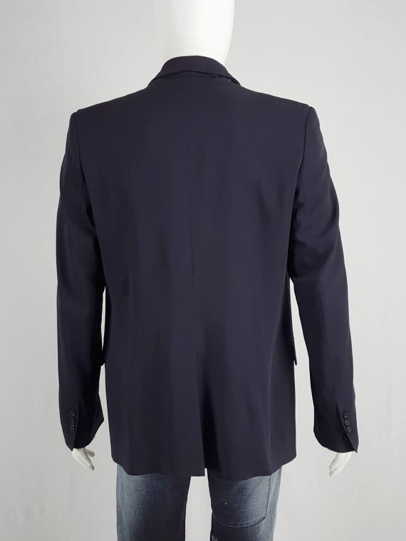 vaniitas Maison Martin Margiela blue blazer with detachable frayed collar spring 2001 140334