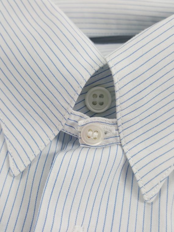 Tokio Kumagaï white and blue striped shirt with collar strap - V A N II ...