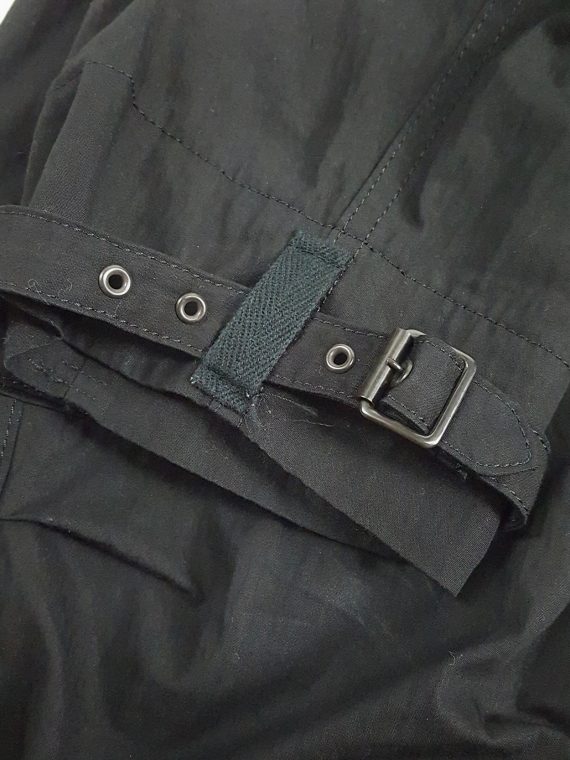 vaniitas Ys Yohji Yamamoto black drop crotch trousers with cargo pockets 101649