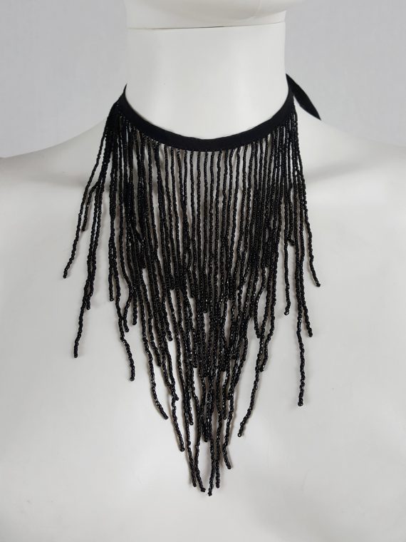 vaniitas vaniitas Ann Demeulemeester black necklace with beaded fringe spring 2012 094546