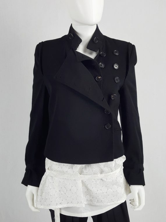 Ann Demeulemeester black jacket with double front and two button rows ...