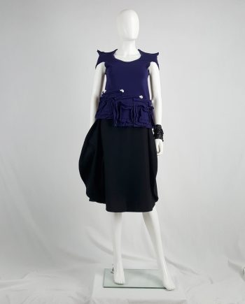Comme des Garçons blue t-shirt with square ruffled panels — spring 2008