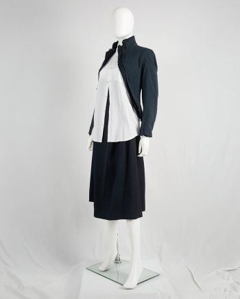 Comme des Garçons blue triple-layered blazer with cutaway hem — AD 1997