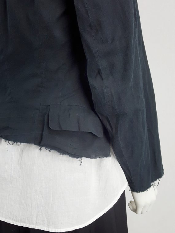 vaniitas vintage Comme des Garçons blue triple-layered blazer with cutaway hem AD 1997 115826
