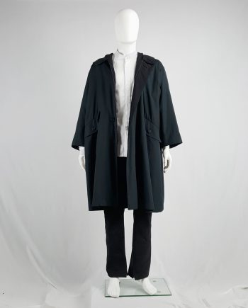 Issey Miyake Windcoat black oversized parka with zipped hood