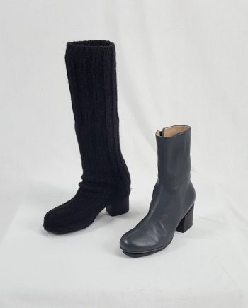 Maison Martin Margiela grey ankle boots with tall sock overlayer (37) — fall 2009