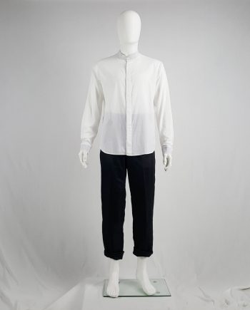 Maison Martin Margiela white minimalist shirt with mao collar — spring 2001