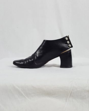 Ann Demeulemeester black pumps with cut out and banana heel (39) — 90's
