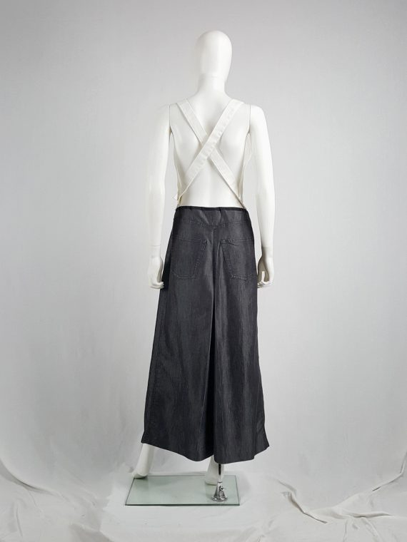 vaniitas vintage Ann Demeulemeester denim maxi skirt mimicking oversized trousers spring 1991 142840