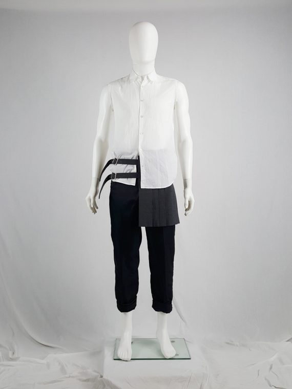 vaniitas vintage Comme des Garcons Homme Plus grey belted half-skirt spring 2009 170906