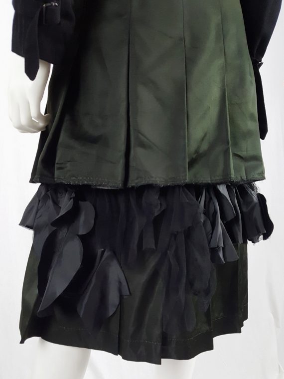 vaniitas vintage Comme des Garçons black pleated skirt with mesh and ruffle layers runway fall 2004 141008