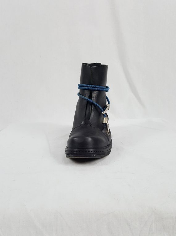 vaniitas vintage Dirk Bikkembergs black mountaineering boots with blue elastic 90s archive 1995194528