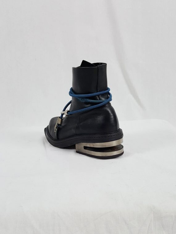 vaniitas vintage Dirk Bikkembergs black mountaineering boots with blue elastic 90s archive 1995194633