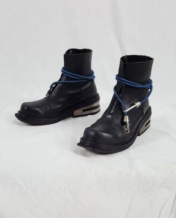 Dirk Bikkembergs black mountaineering boots with blue elastic (41) — 1995