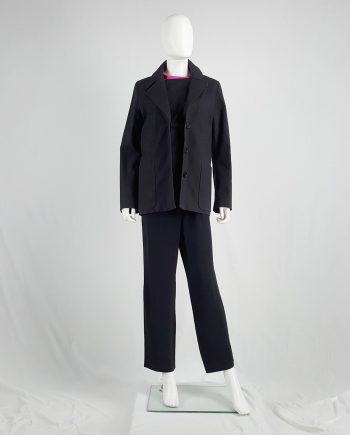 Maison Martin Margiela black coat with faux open front — spring 2007