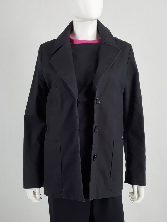 vaniitas vintage Maison Martin Margiela black coat with faux open front spring 2007 143942