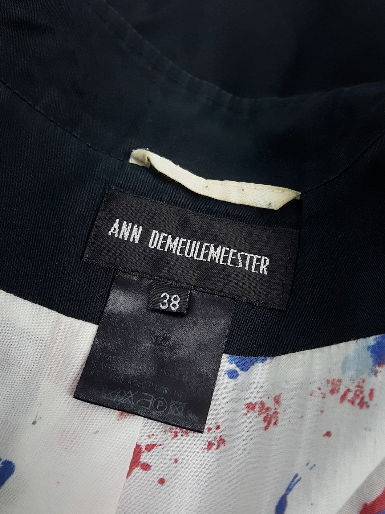 Ann Demeulemeester dark blue asymmetric blazer with buttons — spring ...