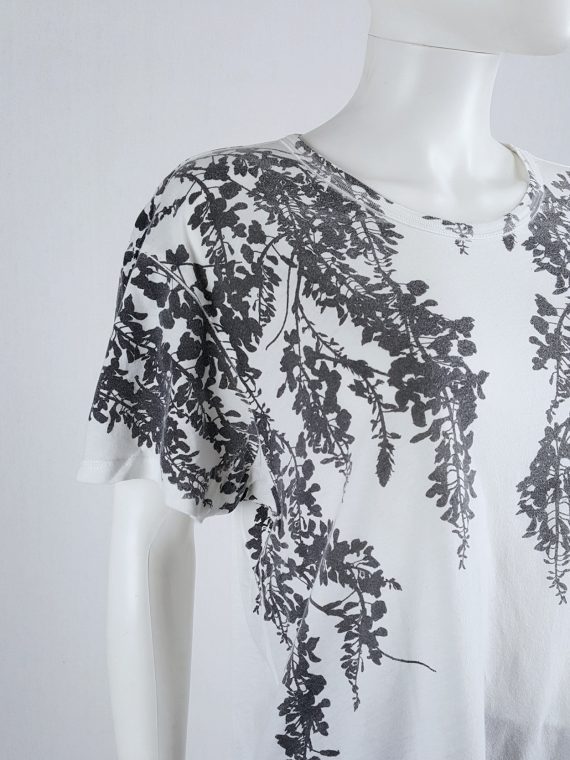 Vaniitas Ann Demeulemeester white t-shirt with black wisteria print spring 2014 125840