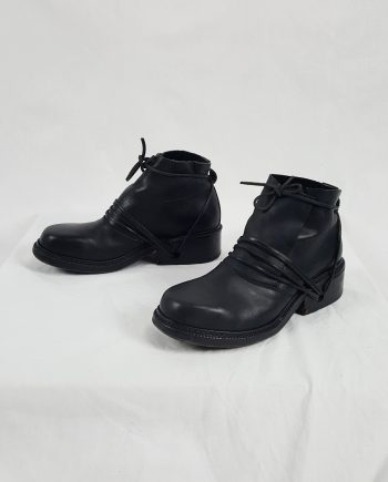 Dirk Bikkembergs black boots with laces through the soles (42) — late 90's