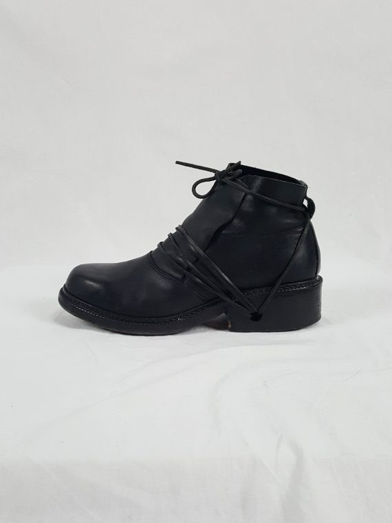 Vaniitas Dirk Bikkembergs black boots with laces through the soles late 1990S 15140 cop1