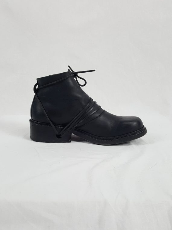 Vaniitas Dirk Bikkembergs black boots with laces through the soles late 1990S 151457 copy