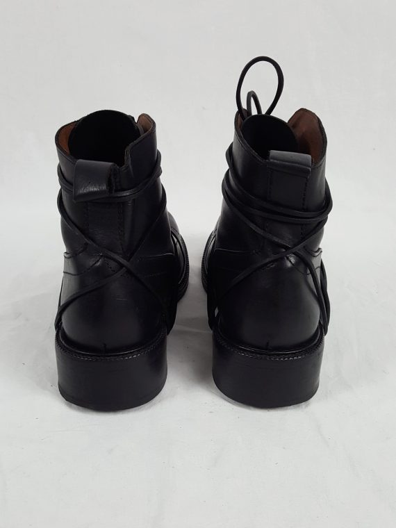 Vaniitas Dirk Bikkembergs black lace-up boots with laces through the soles 1990S 143757