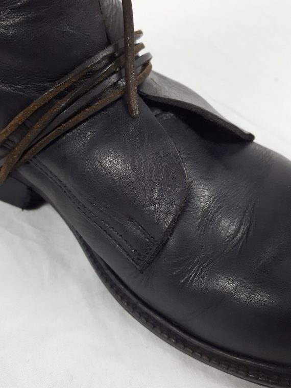Vaniitas Dirk Bikkembergs black tall boots with laces through the soles 1990s113414
