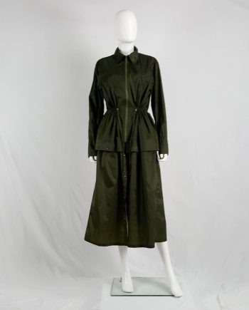 Issey Miyake Windcoat green oversized or dress-shaped parka — 1990s
