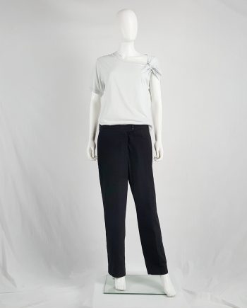 Maison Martin Margiela black trousers with split side and inserted panel — spring 2000