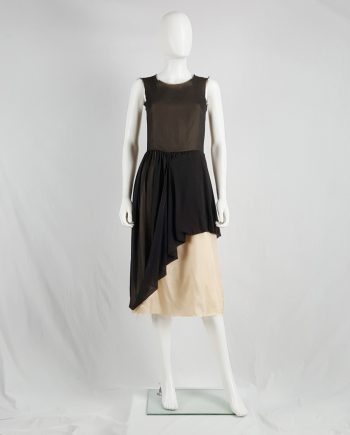 Maison Martin Margiela brown dress with lifted up skirt — spring 2003