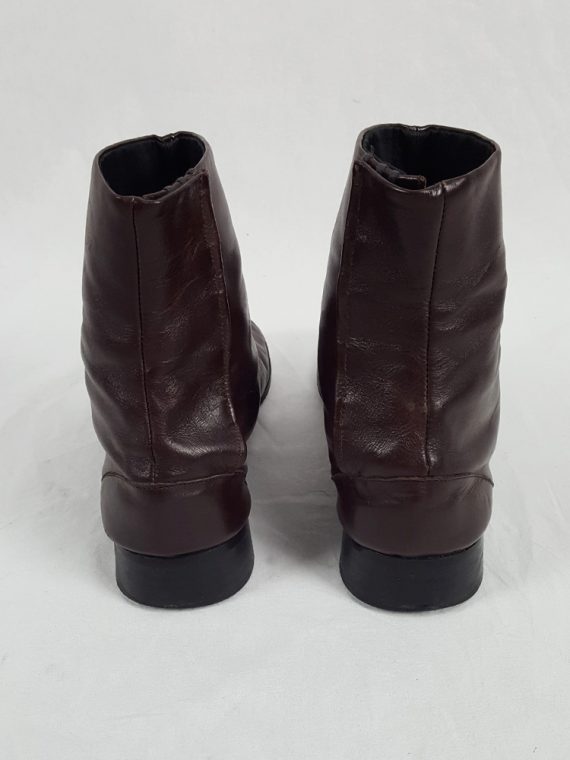 Vaniitas Maison Martin Margiela brown tabi boots with low heel fall 1998 archive 162301