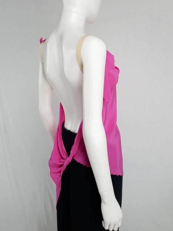 Vaniitas Maison Martin Margiela pink backless top torn of the fabric roll spring 2006 132830