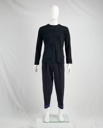 Yohji Yamamoto Y's for men black jumper with mesh circles — 90's