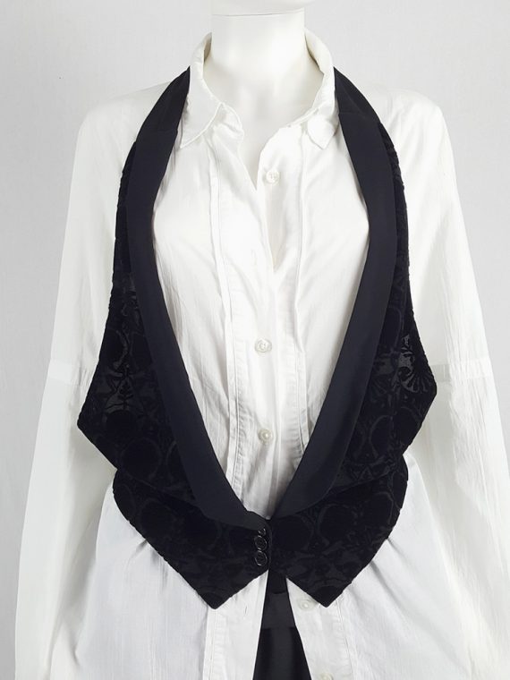 Vaniitas Ann Demeulemeester black waistcoat with velvet print spring 2014 130309