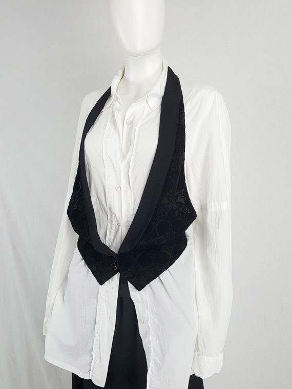 Vaniitas Ann Demeulemeester black waistcoat with velvet print spring 2014 130345