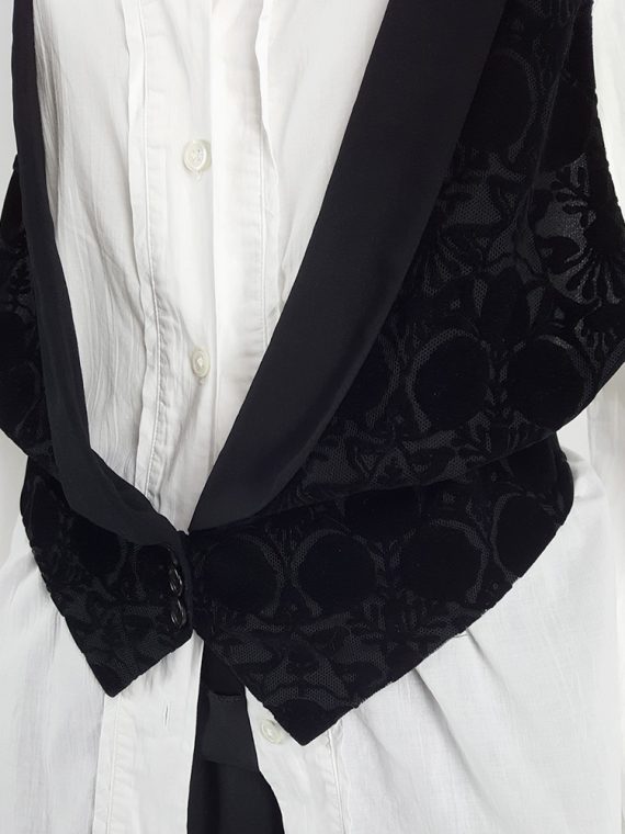 Vaniitas Ann Demeulemeester black waistcoat with velvet print spring 2014 130352