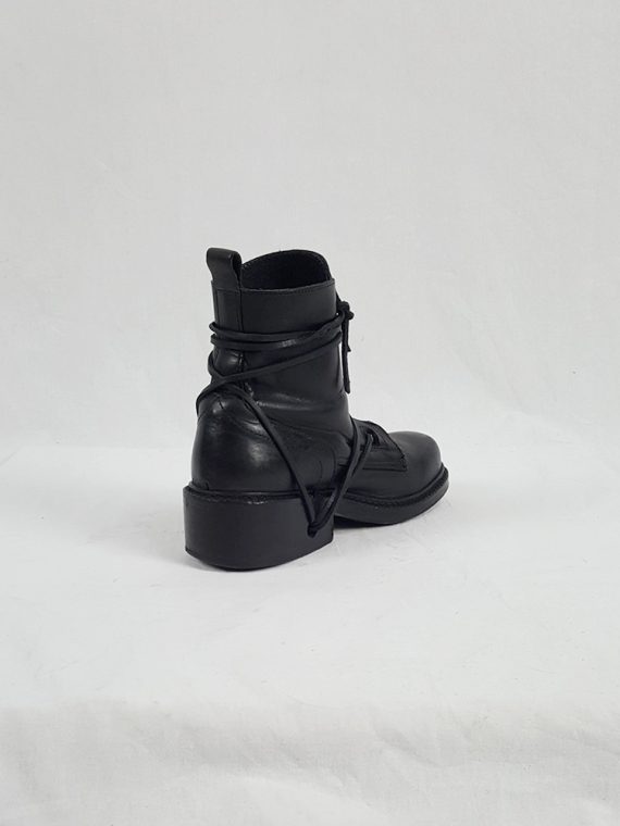 Vaniitas Dirk Bikkembergs black tall boots with laces through the soles 1990S 90S 163723