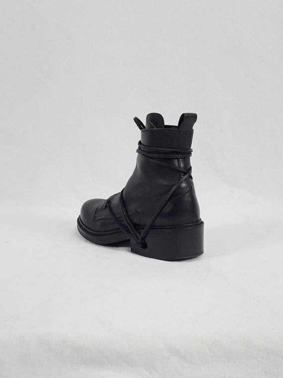 Vaniitas Dirk Bikkembergs black tall boots with laces through the soles 1990S 90S 163743
