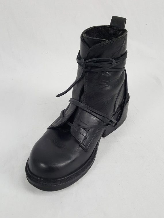 Vaniitas Dirk Bikkembergs black tall boots with laces through the soles 1990S 90S 163812