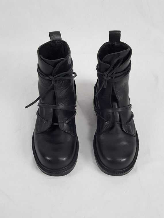 Vaniitas Dirk Bikkembergs black tall boots with laces through the soles 1990S 90S 163832