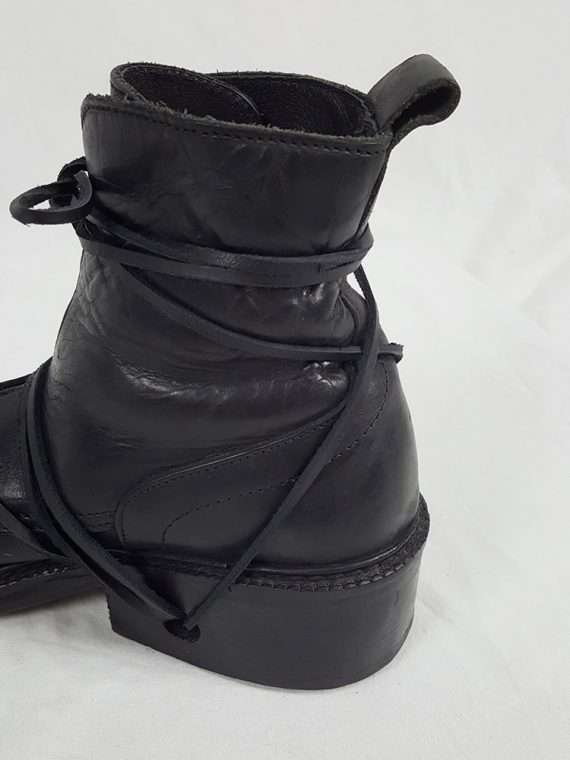 Vaniitas Dirk Bikkembergs black tall boots with laces through the soles 1990S 90S 163901
