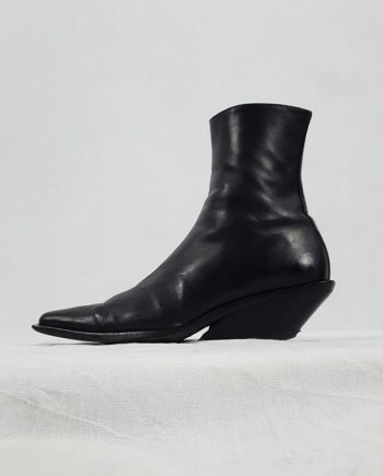Ann Demeulemeester black cowboy boots with slanted heel (38) — fall 2001