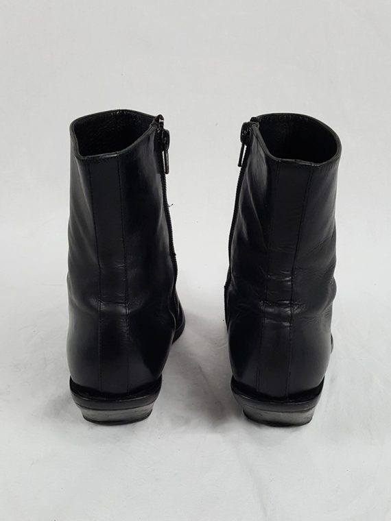 vaniitas Ann Demeulemeester black cowboy boots with slanted heel runway fall 2001 1153